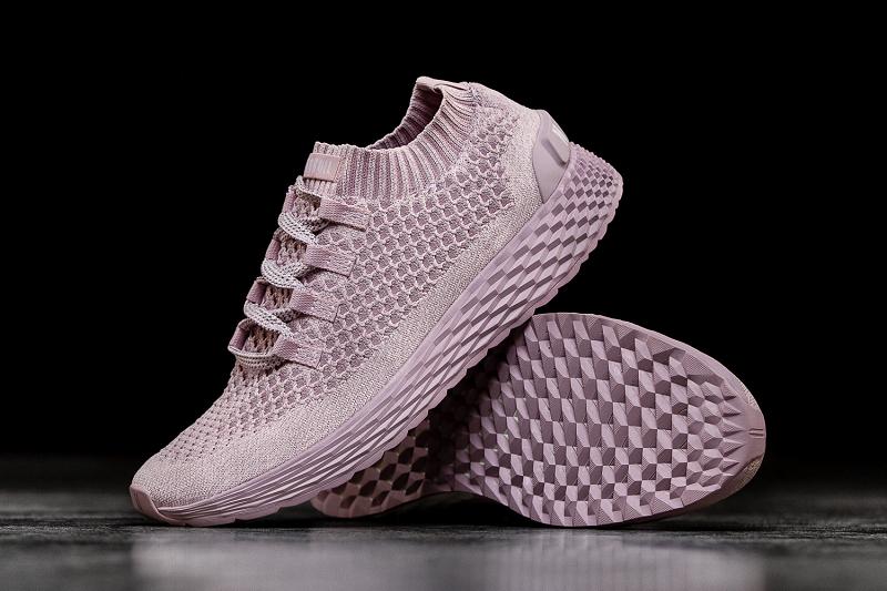 Men's Nobull Lilac Knit Running Shoes Pink | SG I2018L